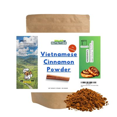 Vietnamese Cinnamon Powder Saigon Cinnamon - 5% Oil Content (1lb) Bag Full Balanced Spicy Flavor - Hammer Milled Grind Method - Premium Quality Bulk Bag