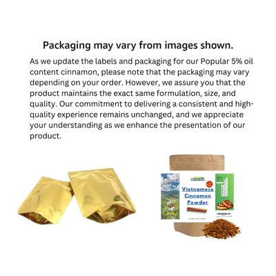 Vietnamese Cinnamon Powder Saigon Cinnamon - 5% Oil Content (1lb) Bag Full Balanced Spicy Flavor - Hammer Milled Grind Method - Premium Quality Bulk Bag
