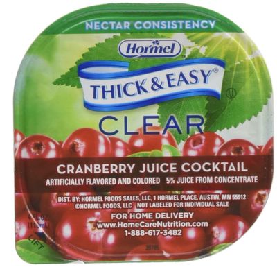 Thick &amp; Easy Clear Thickened Cranberry Juice Cocktail, Nectar Consistency, 4 Ounce