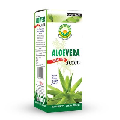 BASIC AYURVEDA Aloe Vera Juice Sugar Free | 32.46 Fl Oz (960ml) | Organic &amp; Pure Whole Leaf Aloe Drink | for Healthy Digestion &amp; Skin