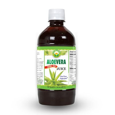 BASIC AYURVEDA Aloe Vera Juice Sugar Free | 32.46 Fl Oz (960ml) | Organic &amp; Pure Whole Leaf Aloe Drink | for Healthy Digestion &amp; Skin