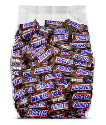 Chocolate Candy Bars - Fun Size Candy Bars - Individually Wrapped Bulk Chocolate Bars - Milk Chocolate, Peanut, and Caramel Bars - Bulk Candy Bag (Pack of 25)