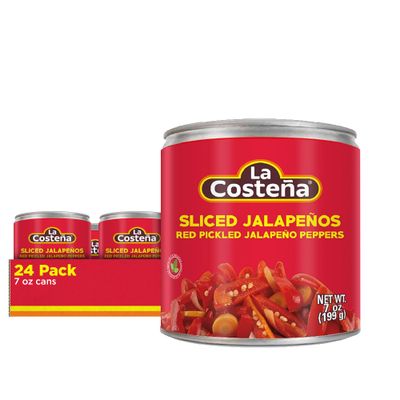 La Costea Sliced Red Jalapeo Peppers 7 oz (24-Pack)