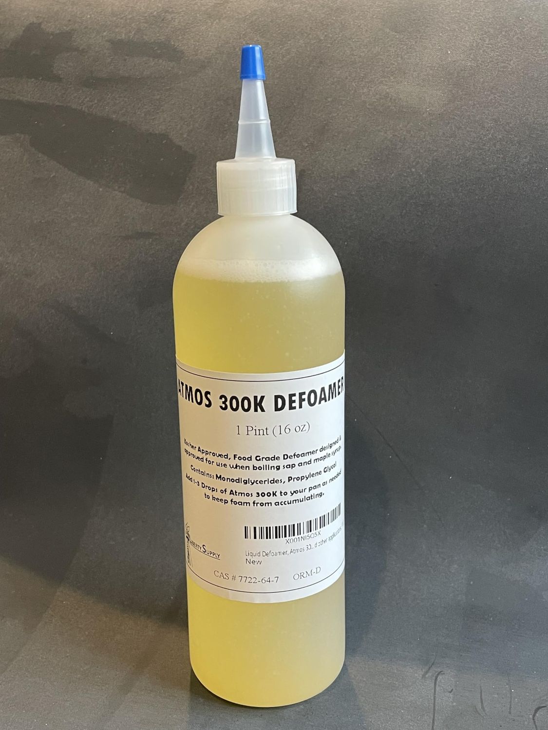Liquid Defoamer, Atmos 300K, Food Grade, Kosher, Maple Syrup, brewing, and other applications. PINT