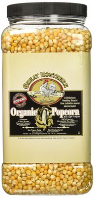 Organic Popcorn Kernels - 7lbs Resealable Bulk Jug of Gourmet Popping Corn for Microwave, Stovetop, and Popper Machines by Great Northern Popcorn