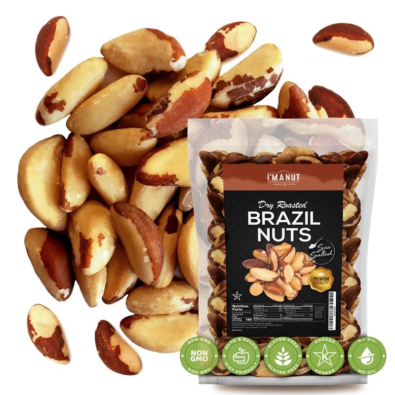 Dry Roasted Brazil Nuts Sea Salted 32oz (2 Pounds)