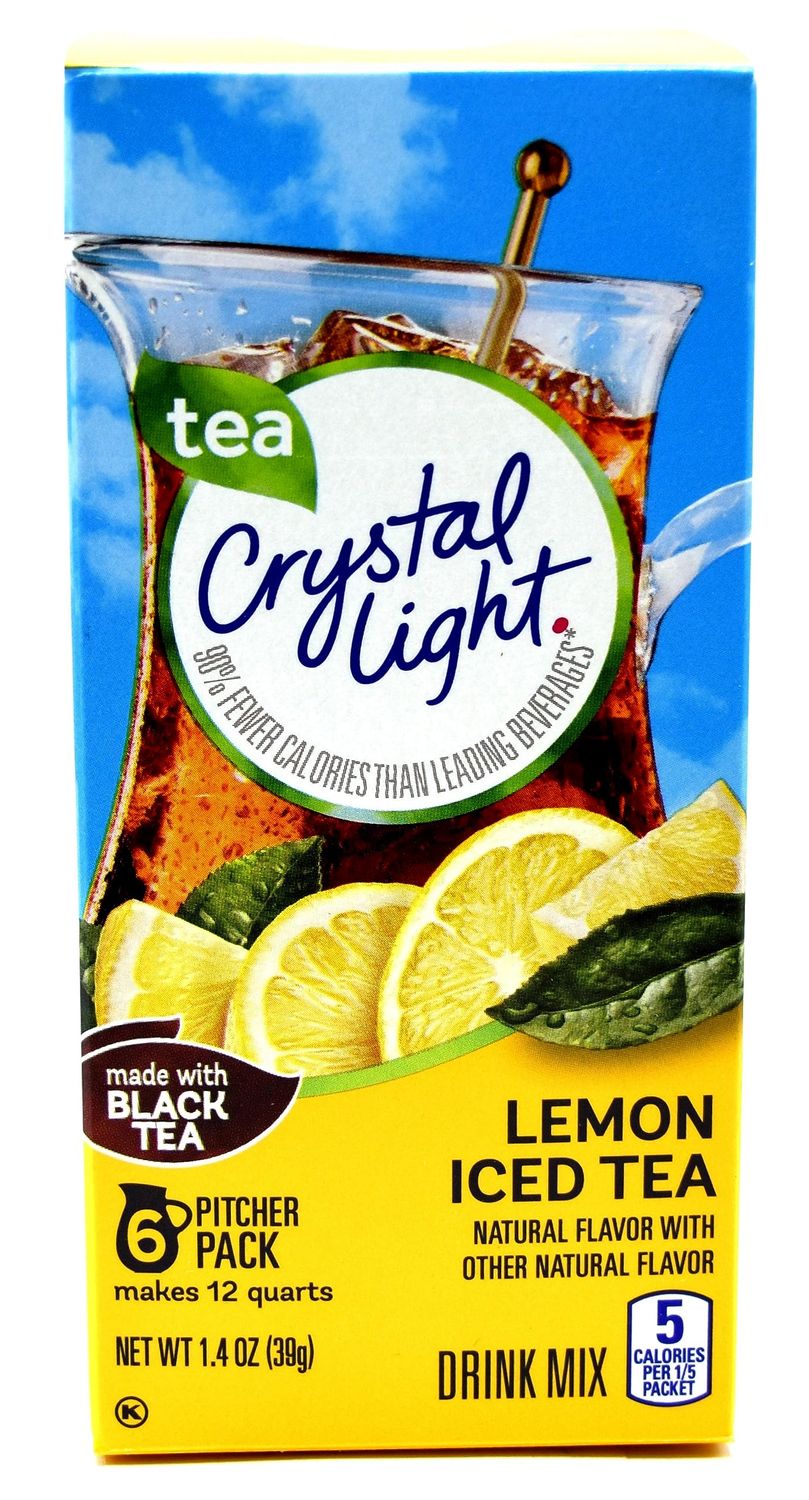 Crystal Light Iced Tea Drink Mix, Natural Lemon Flavor (12-quart), 1.4-ounce Packages (Pack of 2)