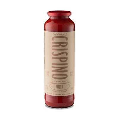 Famiglia Crispino Authentic Italian Pasta Sauce Rustica | Just One Ingredient | Tomatoes | 24.3 oz Glass Jar