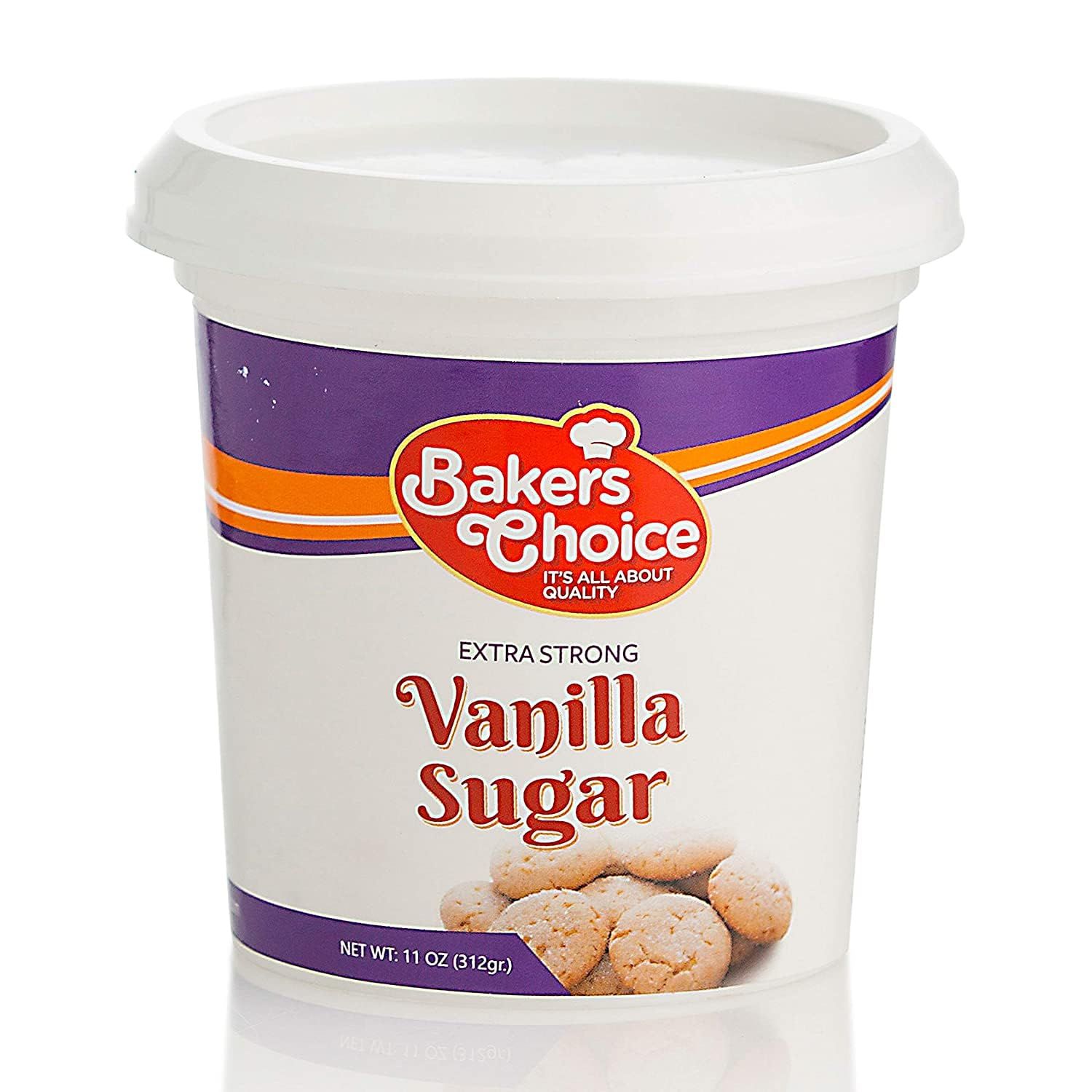 Extra Strong Vanilla Sugar, 12 oz. - For Baking, Ice Cream, Milkshakes, Desserts, Fruit Shakes and Truffles - Non Dairy, Kosher - By Bakers Choice