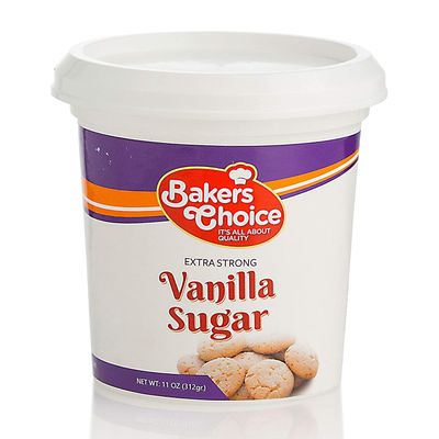 Extra Strong Vanilla Sugar, 12 oz. - For Baking, Ice Cream, Milkshakes, Desserts, Fruit Shakes and Truffles - Non Dairy, Kosher - By Bakers Choice