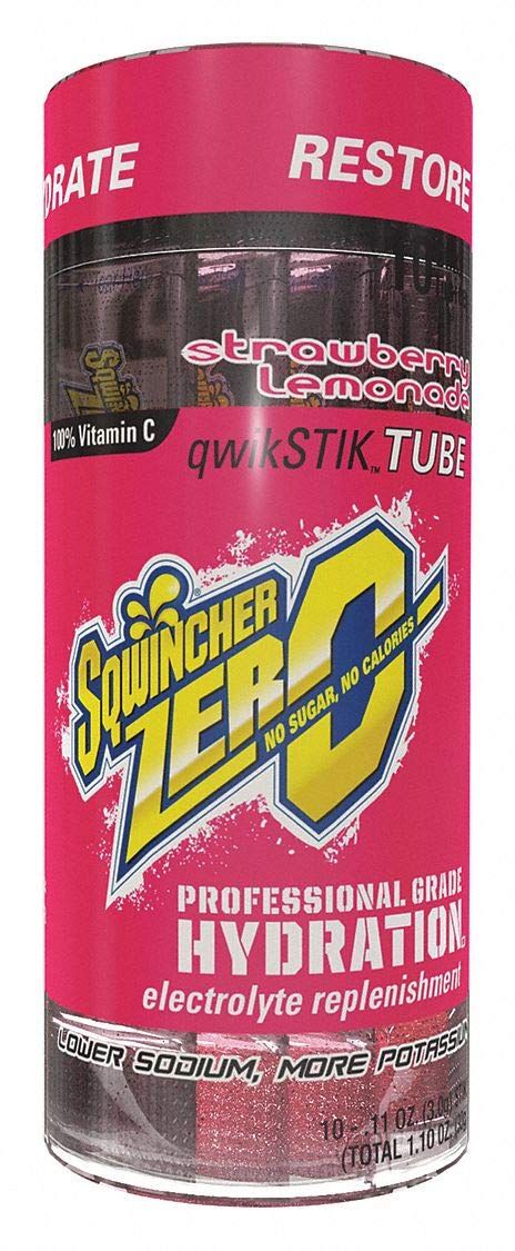 Sugar Free Sports Drink Mix Powder 0.11 oz, Strawberry-Lemonade, Pk10