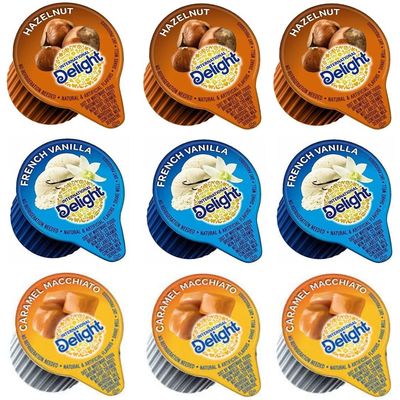 International Delight Coffee Creamers Liquid Non-Dairy Creamer Singles 3 Flavor Assortment (48) Coffee Creamer Singles for Home, Office, Coffee, Bar, Gift