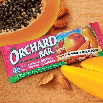 Orchard Bars Non-GMO Fruit &amp; Nut Bars, Mango Papaya Almond, 1.4 Oz, Pack of 12