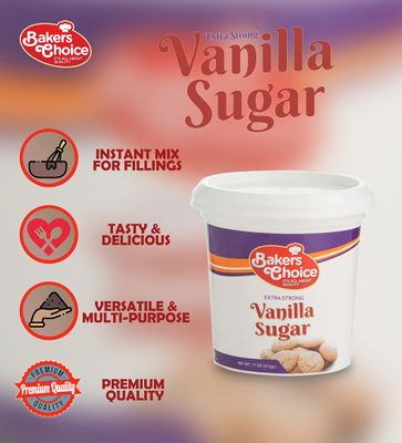 Extra Strong Vanilla Sugar, 12 oz. - For Baking, Ice Cream, Milkshakes, Desserts, Fruit Shakes and Truffles - Non Dairy, Kosher - By Bakers Choice
