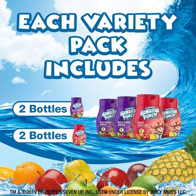 Hawaiian Punch, Variety Pack, Liquid Water Enhancer - New, Better Taste! (4 Bottles, Makes 96 Flavored Water Drinks) - Sugar Free, Zero Calorie