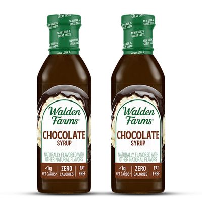Walden Farms Chocolate Syrup - Calorie-Free, Sugar-Free, Low Carb, Keto-Friendly, Gluten-Free, Vegan Chocolate Syrup Alternative for Ice Cream, Desserts, and Beverages, (12 oz Bottle x 2)