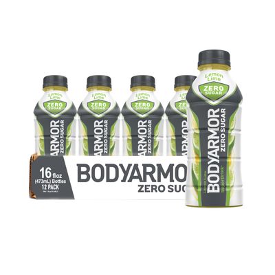 BODYARMOR ZERO Sugar Lemon Lime, Sugar Free Sports Drink - Low-Calorie Hydration - Natural Flavors with Potassium Packed Electrolytes, Antioxidants, and B-vitamins, 16 fl oz (pack of 12)