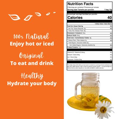 Alib Dried Fruit Tea Infusions - Tropical - Naranjilla, Mango, Pineapple - Certified Vegan, 100% Natural, Hot or Iced, Caffeine Free, Eat and Drink - Box of 2.12 oz