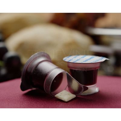 TrueVine Top &amp; Bottom Communion Cups and Wafer Set - Prefilled Cups with Gluten Free Bread &amp; Grape Juice - Carefully Packaged &amp; Easy to Open, Ideal First Communion (100 Count)