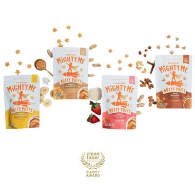 Mission MightyMe Nutty Puffs All-Flavor Variety Pack - Pediatrician Developed - USDA Organic, Plant-Based Protein, Gluten-Free - Peanut, Strawberry, Banana, Tree Nut, Cinnamon Flavors (1.5oz, 5-Pack)