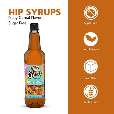 Hip Syrups - Fruity Cereal Sugar Free Simple Syrup Designed for Coffee, Hot Cocoa, Sugar Free
