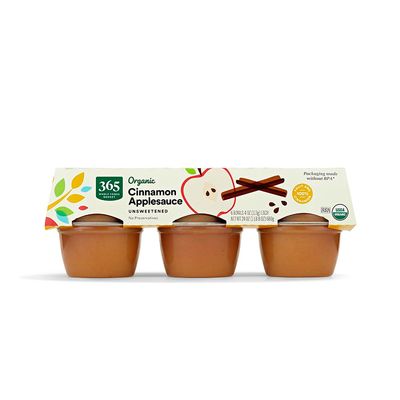 365 by Whole Foods Market, Organic Cinnamon Applesauce Unsweetened, 24 Ounce, 6 Pack