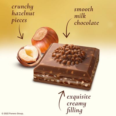 Ferrero Rocher Premium Chocolate Bars, 8 Pack, Milk Chocolate Hazelnut, Luxury Chocolate, Individually Wrapped Holiday Treats, 3.1 oz Each