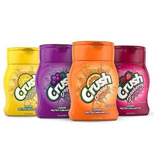 CRUSH Crush, Variety Pack, Liquid Water Enhancer - New, Better Taste (4 Bottles, Makes 96 Flavored Water Drinks) 1.62 Fl Oz (Pack of 1)