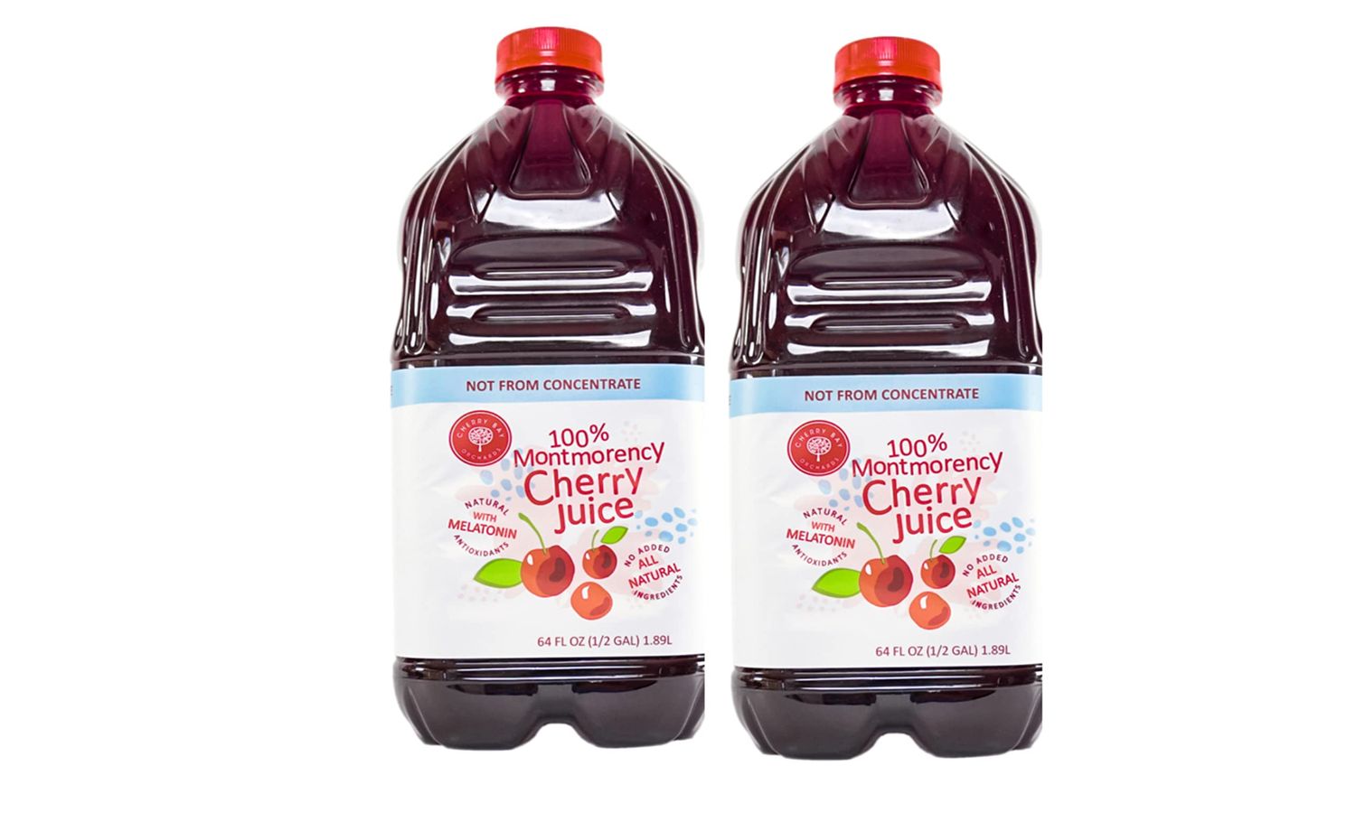 Cherry Bay Orchards Tart Montmorency Cherry Juice, 64 oz Bottle (2 Pack, total 128 ounces) - 100% Natural Tart Montmorency Cherry Juice Promotes Health and Wellbeing - Not from Concentrate