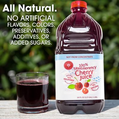 Cherry Bay Orchards Tart Montmorency Cherry Juice, 64 oz Bottle (2 Pack, total 128 ounces) - 100% Natural Tart Montmorency Cherry Juice Promotes Health and Wellbeing - Not from Concentrate