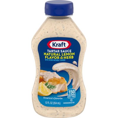 Kraft Natural Lemon Flavor &amp; Herb Tartar Sauce (12 oz Bottles, Pack of 12)