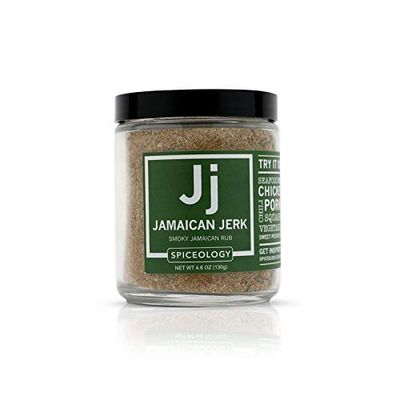 Spiceology - Jamaican Jerk Smoky Caribbean Rub - BBQ Rubs, Spice Blends and Seasonings - Use On: Seafood, Beef, Chicken, Pork, Chili, Squash, Nuts, Vegetables, and Sweet Potato Fries - 4.6 oz