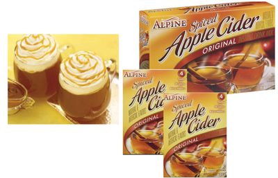 Spiced Hot Apple Cider Instant Mix Packets Alpine Original Apple Flavor 10 Beverage Pouches