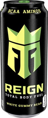 Reign Total Body Fuel, White Gummy Bear, Fitness &amp; Performance Drink, 16 Fl Oz (Pack of 12)