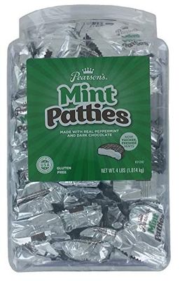 Pearson&#39;s Mint Patties | Made with Decadent Dark Chocolate and Real Peppermint | 64 Oz Jar | Individually Wrapped