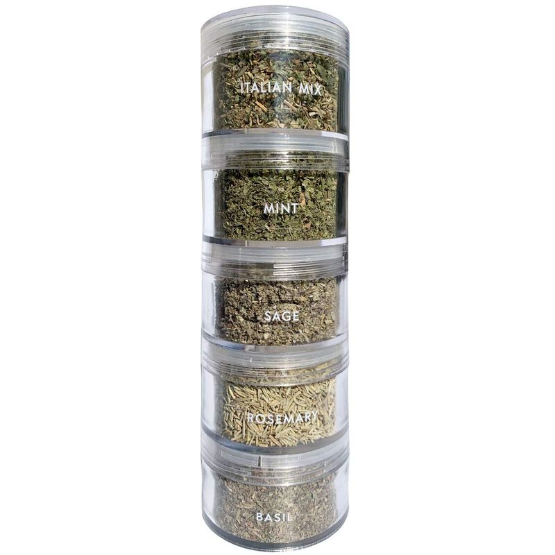 Spicylux Italian Herbs | Italian Mix, Dried Mint, Sage Leaves, Rosemary, Basil | Savory Herbs, Spices &amp; Seasonings (Set of 5) - Packed in U.S.A.