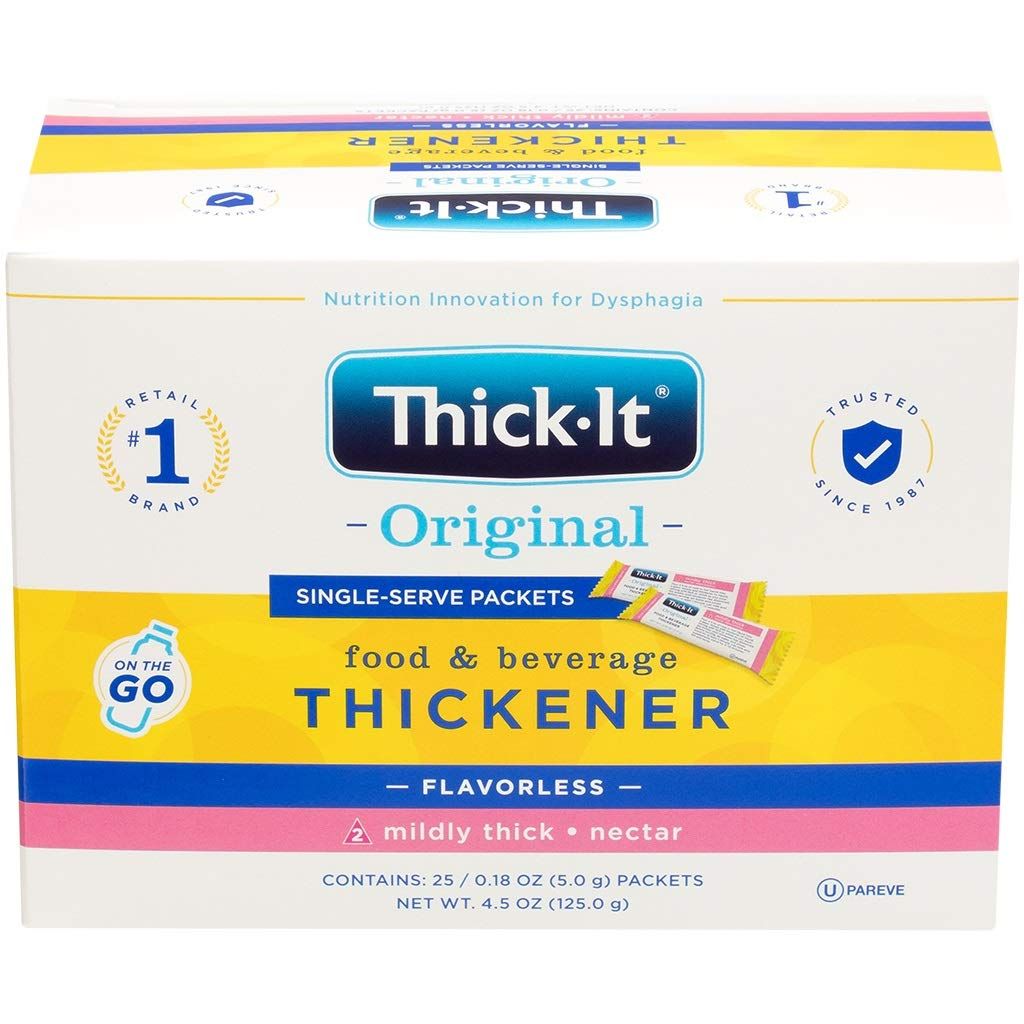 Thick-It Original Food &amp; Beverage Mildy Thick Single-Serve Packets for Dysphagia (IDDSI), Nectar Consistency, Digestible Swallowing Aid, Easy-to-Mix &amp; Instant Dissolve, 5g Packet (200 Pack)