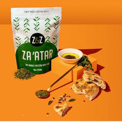 Za&#39;atar by Z&amp;Z | Za&#39;atar Spice Blend with Zaatar Spice, Sumac, &amp; Toasted Sesame Seeds | Za&#39;atar Seasoning for Breads, Salads, Chicken, or Snacks | Savory &amp; Tangy Palestinian Zaatar Seasoning, 16 Oz