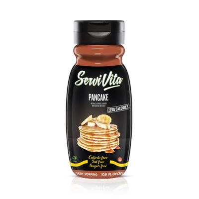 Sugar Free Pancake Syrup Zero Calories and Fat Free, 10.6 FL OZ - No Sugar Pancake Syrup Dessert Topping Gluten-Free, Non-GMO, Vegan and Keto Friendly - ServiVita