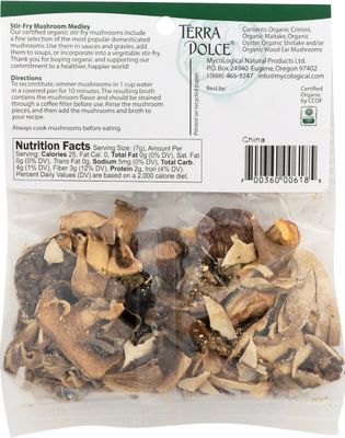 Terra Dolce Organic Stir-Fry Mushrooms, 0.75 Ounce