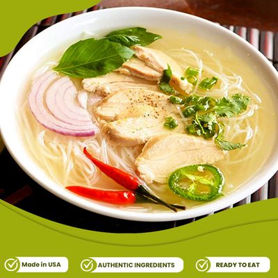 Essence of Lotus Instant Chicken Pho Soup Mix - Ready-to-Eat Flavorful, Restaurant-Quality Pho broth, Made in the US (Chicken Pho Broth Mix, 6-Pack)