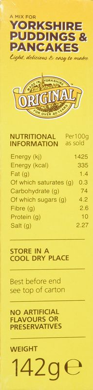 Original Yorkshire Pudding Mix 142g (case of 6 boxes)