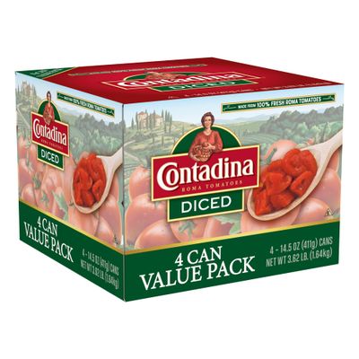 Contadina Diced Tomatoes, 14.5 oz (Pack of 4 Cans)