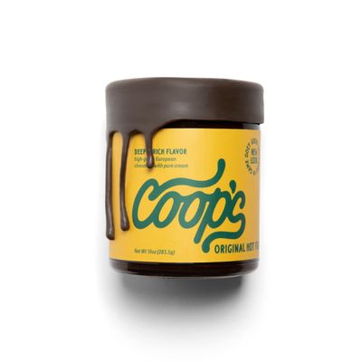 Coop&#39;s Original Hot Fudge: Gourmet, All Natural, Handcrafted, Gluten Free, Non-GMO, Chocolate Ice Cream Toppings, Sundae, Desserts, 10 Ounce