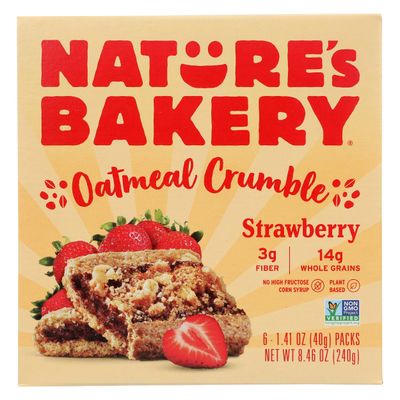 Nature&#39;s Bakery Strawberry Oatmeal Crumble Bars, 6 Counts, Vegan, Non GMO, 8.46 Ounces (Pack Of 6)