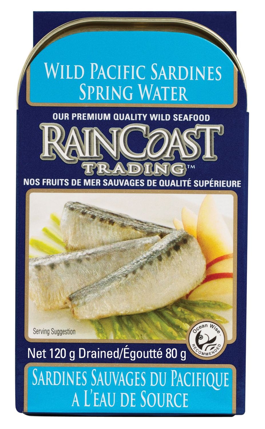 Raincoast Trading Wild Pacific Sardines Spring Water Wild Caught Contains Skin and Soft Bones High Protein Omega-3 Calcium Keto Friendly No Oil No Preservatives - Case 12 4.2oz Cans