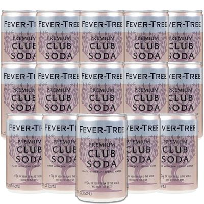 Fever Tree Premium Club Soda - Premium Quality Mixer &amp; Soda - Refreshing Beverage for Cocktails &amp; Mocktails 150ml Cans