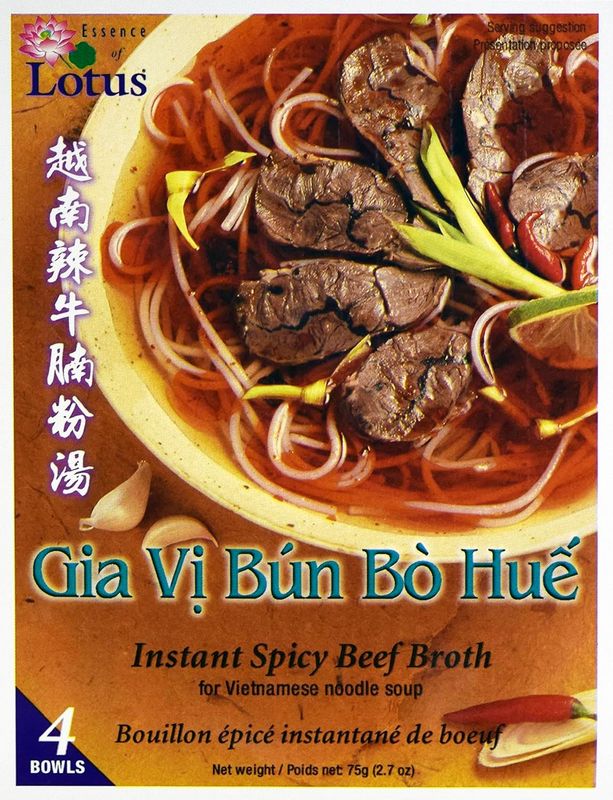 Essence of Lotus Instant Spicy Beef Pho Soup Mix - Ready-to-Eat Flavorful, Restaurant-Quality Pho broth, Made in the US (Spicy Beef Soup Mix, 1-Pack)