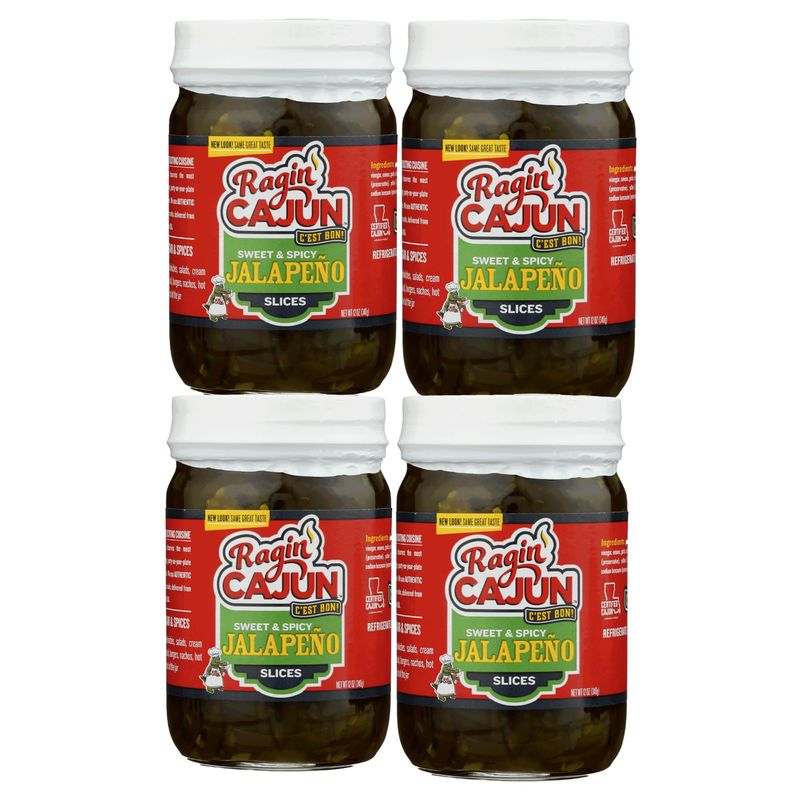 Candied Jalapeo Slices 12 fl oz Ragin&#39; Cajun Foods (Pack of 4)