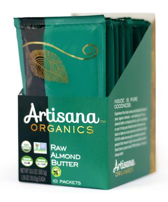 Artisana Organics Raw Almond Butter Snack Packs (10 Pack) | No Sugar Added, No Palm Oil, Vegan, Paleo, and Keto Friendly, Non GMO, 1.06oz Pouches